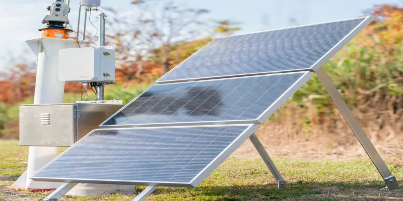 Small Solar Panels for Industrial Equipment Custom small solar panel powering industrial monitoring and remote control equipment