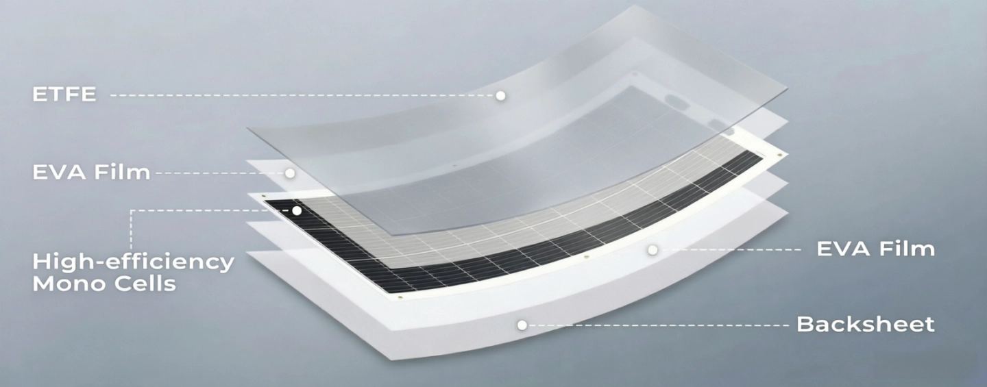 Flexible Solar Panel Materials and Protection Flexible solar panel materials and protective layer construction