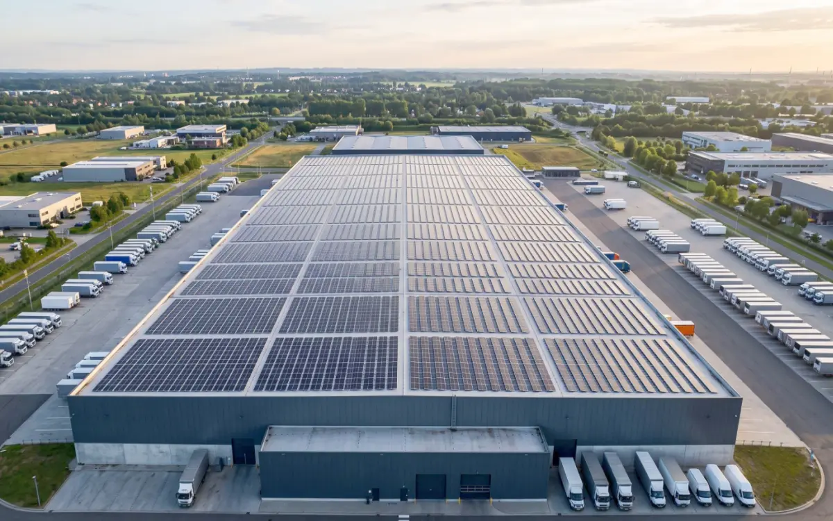 Commercial Rooftop Applications of Bifacial Solar Panels Bifacial solar panels installed on commercial rooftop solar energy system