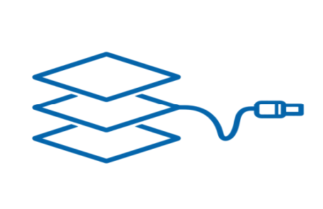 Layered materials and cable connector icon for solar module customization